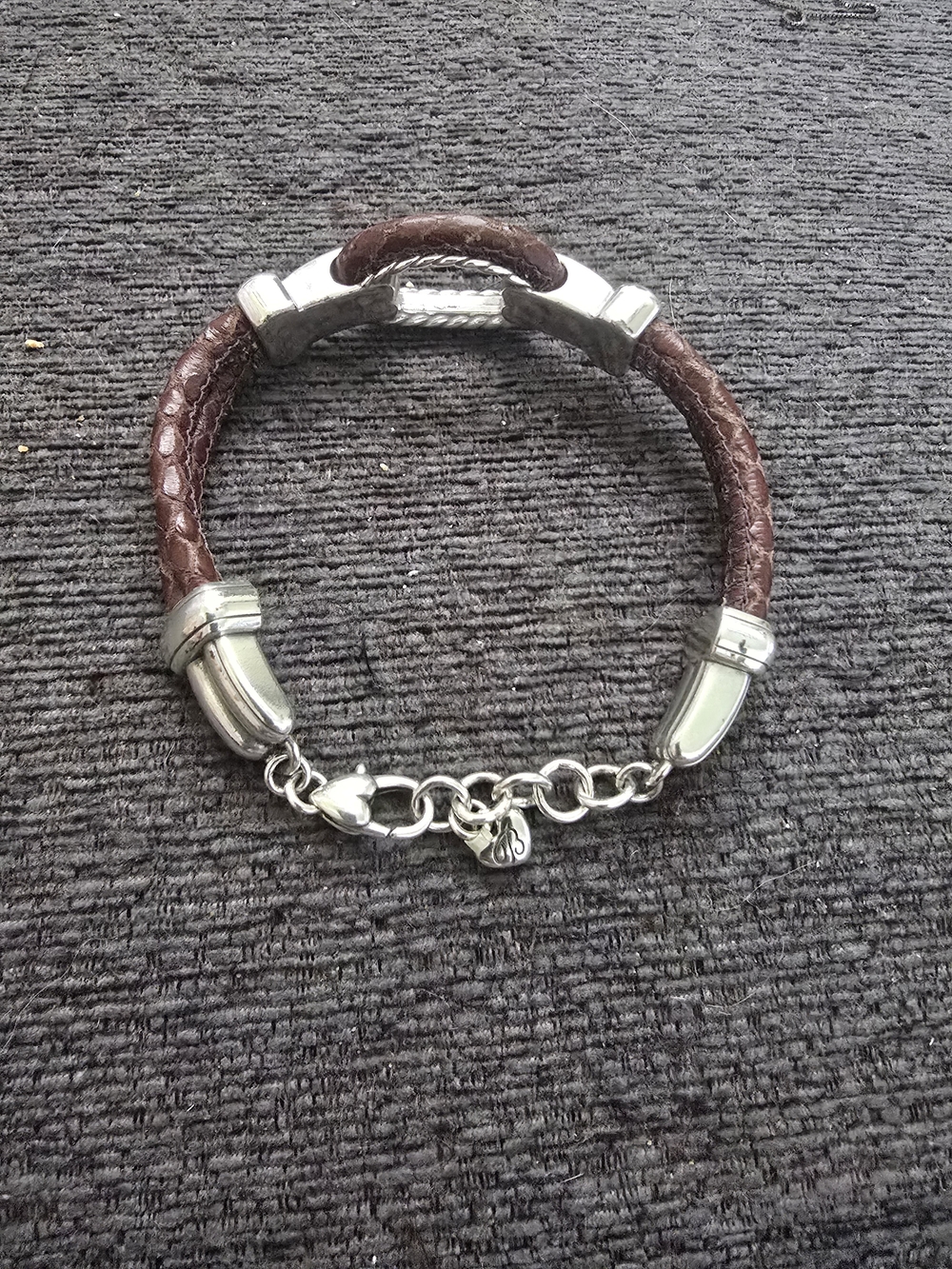 Brighton Brown Leather Bracelet with Silver Accents